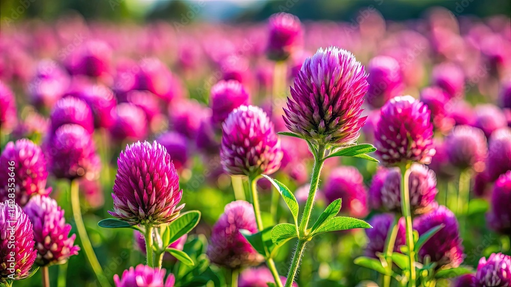 Macro Photography: Red & Purple Clover Blossoms - Farm Animal Food, Blooming Meadow, Nature Macro Photography: Red & Purple Clover Blossoms - Farm Animal Food, Blooming Meadow, Nature