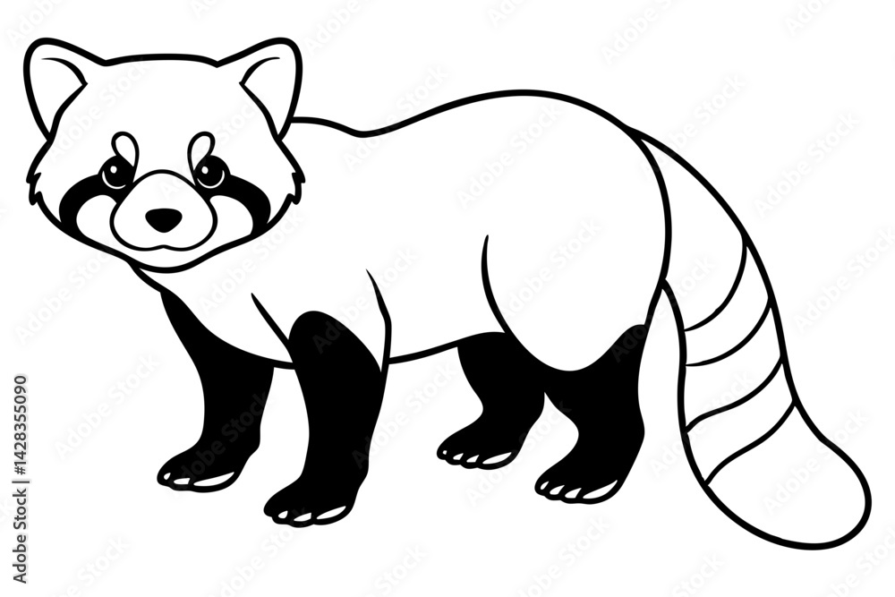 Fototapeta premium Red Panda Monoline Design