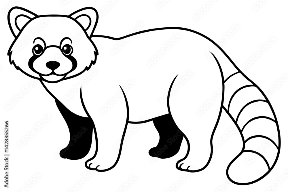 Fototapeta premium Red Panda Monoline Design