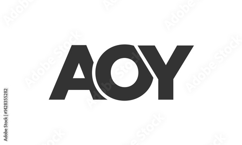 AOY logo design template with strong and modern bold text. Initial based vector logotype featuring simple and minimal typography. Trendy company identity.
