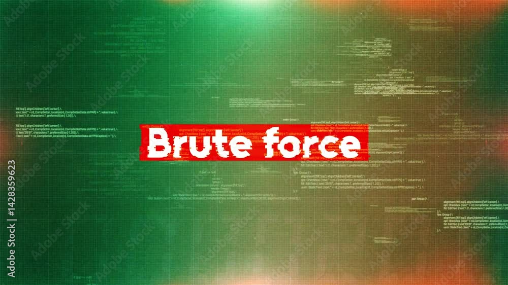Brute force word in hacking and cybersecurity vídeo de Stock | Adobe Stock