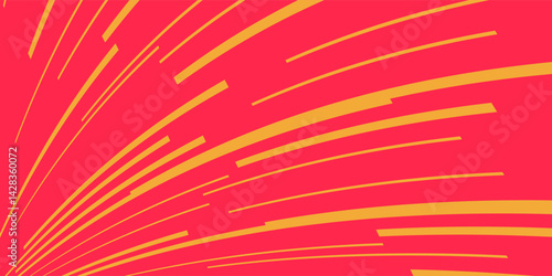 Comic book speed red yellow color lines isolated on background stripe and radial effect style for manga speed frame, superhero action, explosion background. Motion line effect, pop art. Vector 10 eps