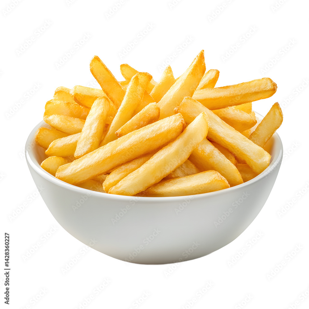 Crispy French Fries in a White Bowl Crispy French Fries in a White Bowl