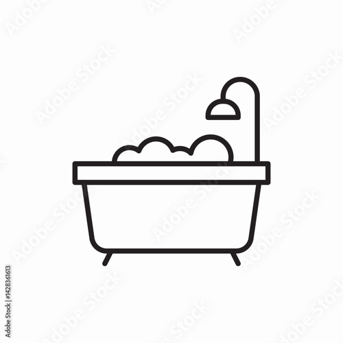 Relaxing bath tub icon vector sign