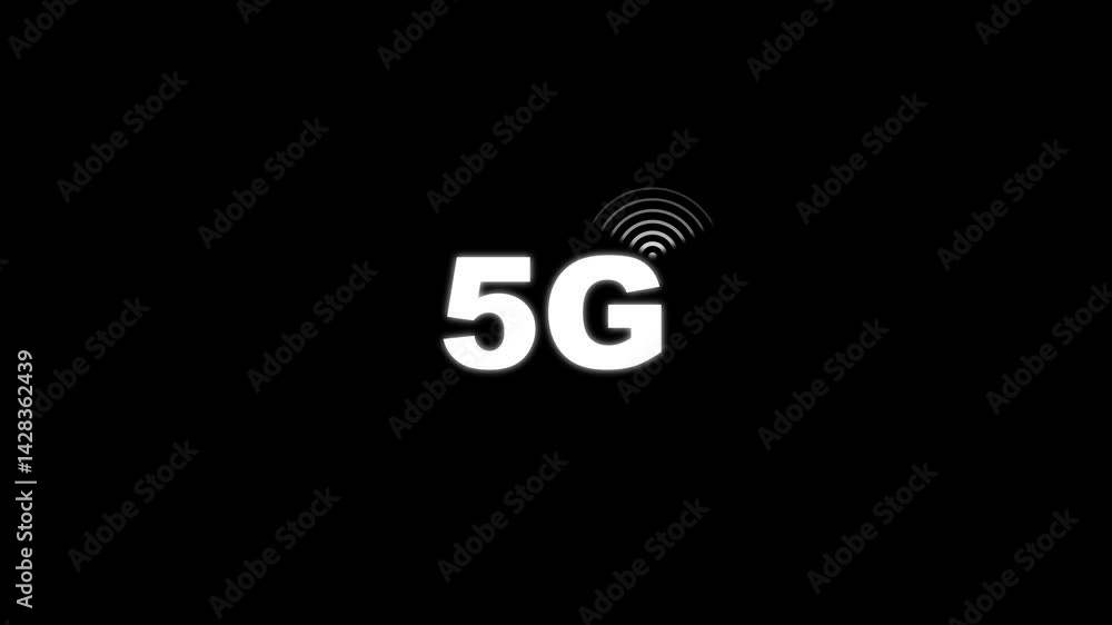 The Animated 5G network icon design in flat icon. Technology concept icon. 5G network animation on black background. The Animated 5G network icon design in flat icon. Technology concept icon. 5G network animation on black background.