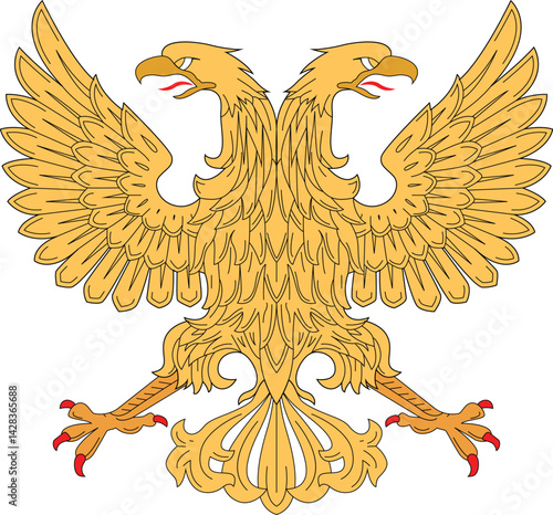 Russian State Emblem double headed eagle Double headed imperial eagle with two heads free vector illustration in adobe stoke