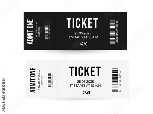 Set of vector tickets for events
