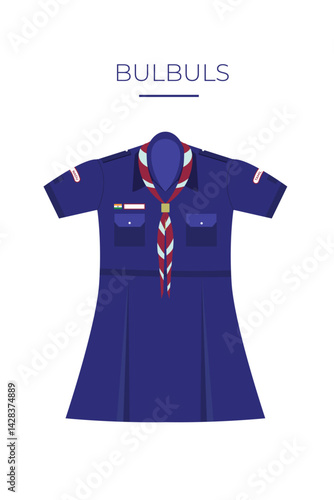 Simple Flat Vector Icon of Girl Scout Uniform on White Background