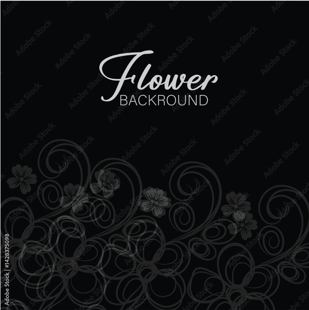 Elegant Black and Gray Floral Background Design for Invitations Elegant Black and Gray Floral Background Design for Invitations