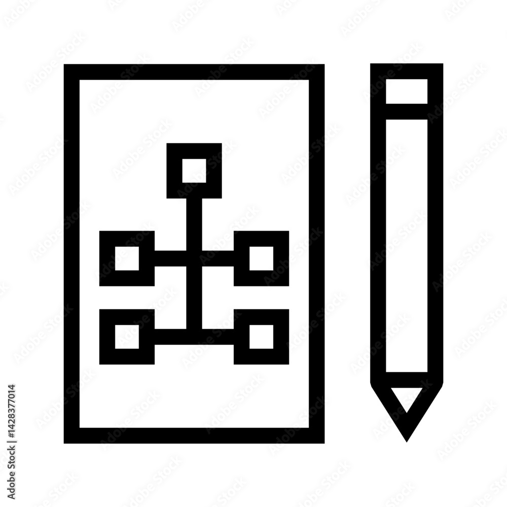 Obraz premium Draw Hierarchy icon vector image. Suitable for mobile apps, web apps and print media.