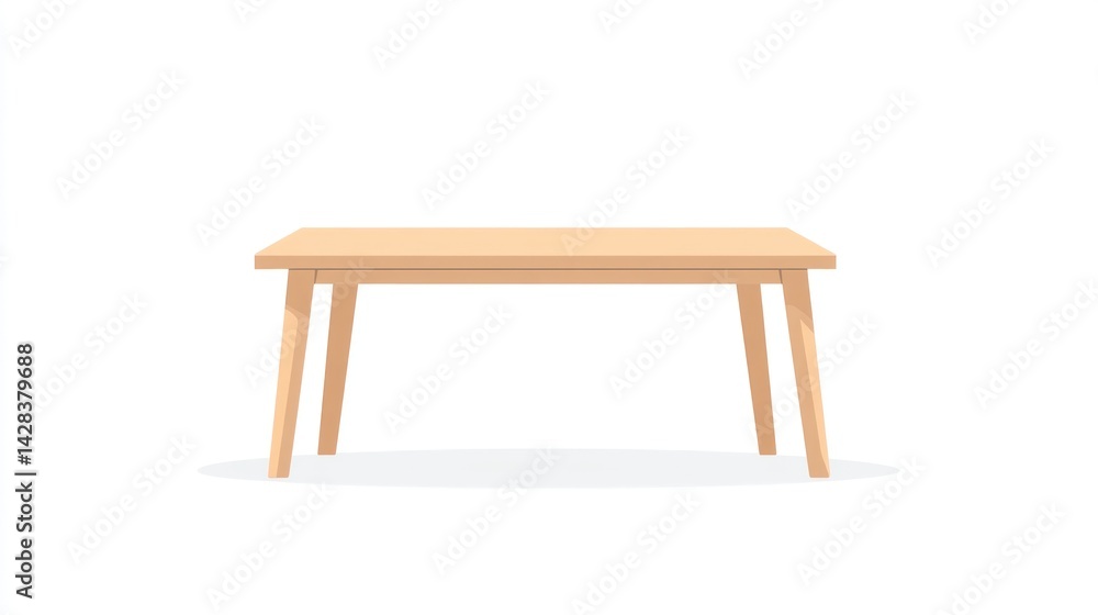 Simple, light-colored wooden table Simple, light-colored wooden table