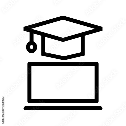 Get Degree Online I icon vector image. Suitable for mobile apps, web apps and print media.