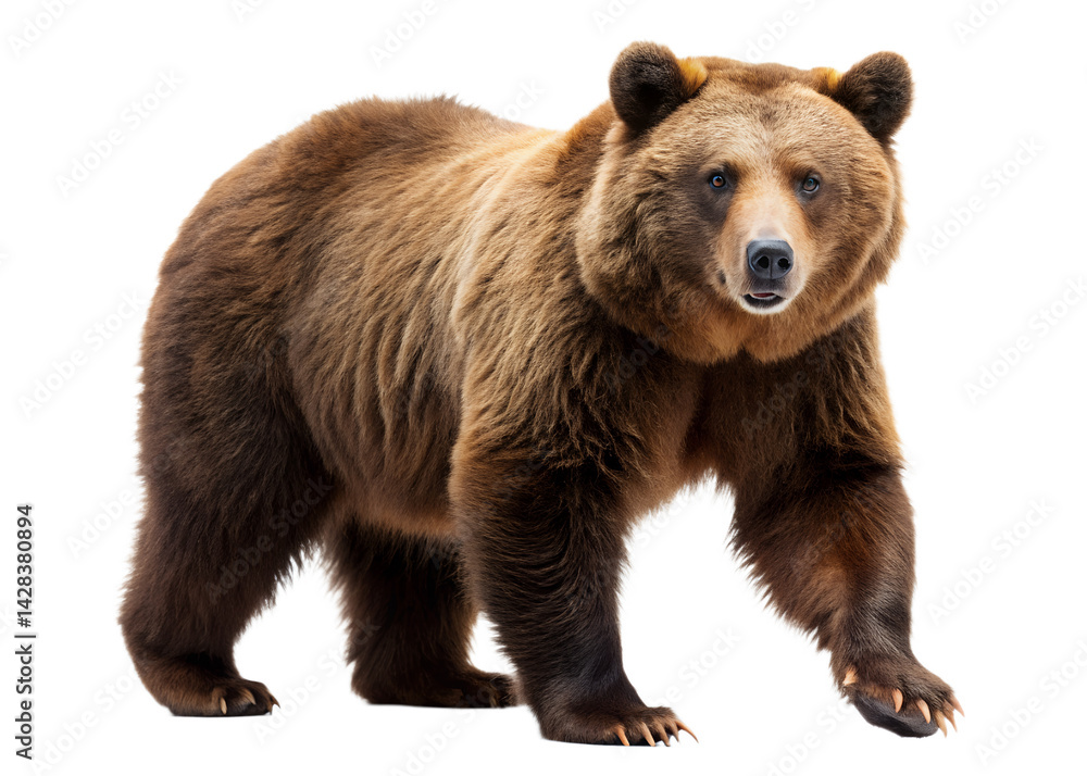 Fototapeta premium Brown Bear Walking in Wildlife Scene