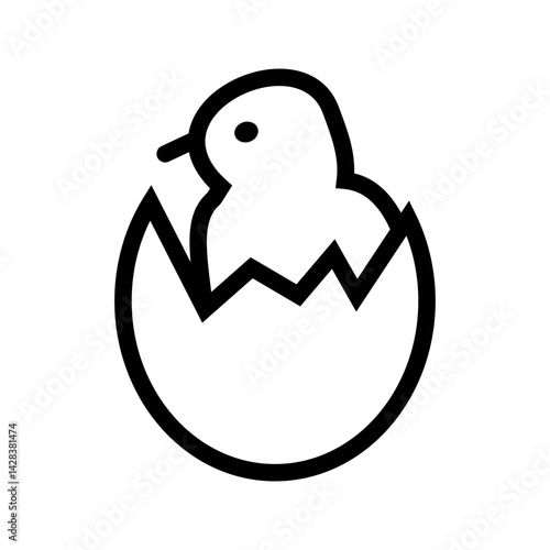 Hatched Egg icon vector image. Suitable for mobile apps, web apps and print media.