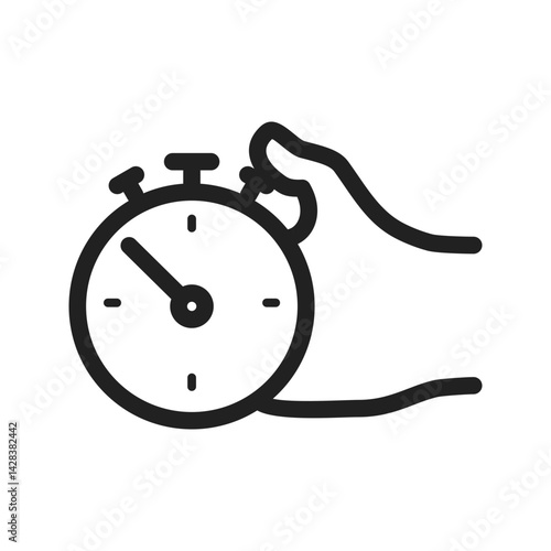 Holding Stopwatch icon vector image. Suitable for mobile apps, web apps and print media.