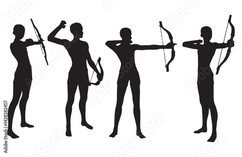 Warrior Silhouette Man Holding a Sword in Battle Stance