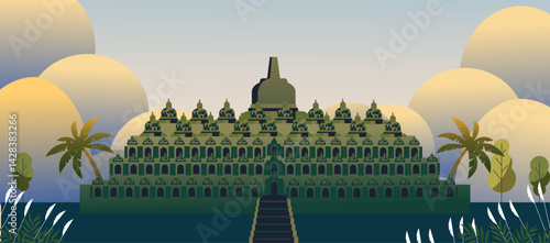 Borobudur landscape travel 