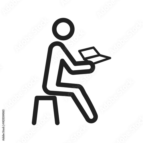 Man Reading Storybook icon vector image. Suitable for mobile apps, web apps and print media.