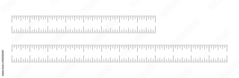 Set of 8, 12 inch rulers. Measuring tool templates. Scale for ruler in inches. Inch measuring scales. Measuring scale icons. Set of 8, 12 inch rulers. Measuring tool templates. Scale for ruler in inches. Inch measuring scales. Measuring scale icons.