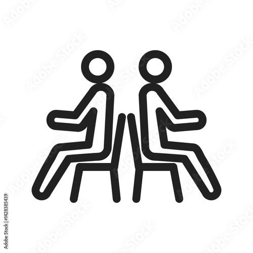 People Sitting icon vector image. Suitable for mobile apps, web apps and print media.