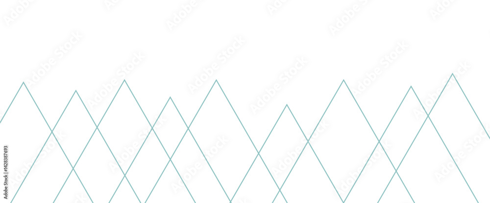 Geometric lines mountains figures on white background. Outline triangles banner. Vector illustration.