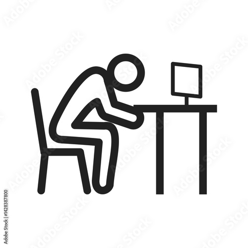 Sleepy Worker icon vector image. Suitable for mobile apps, web apps and print media.