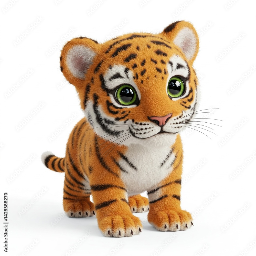 Obraz premium tiger cub isolated on white