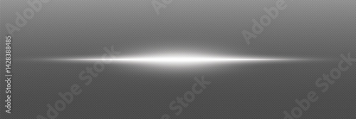 White line of light and horizontal laser beam effect.