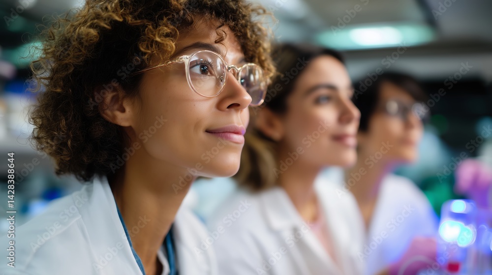 Innovative researchers collaborate in a laboratory setting focusing on scientific advancement and discovery Innovative researchers collaborate in a laboratory setting focusing on scientific advancement and discovery
