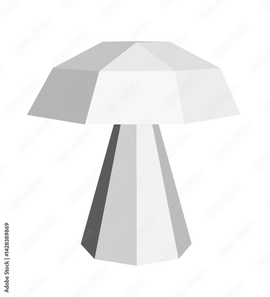 Mushroom polygonal model. Vector illustration. 3D Mushroom polygonal model. Vector illustration. 3D