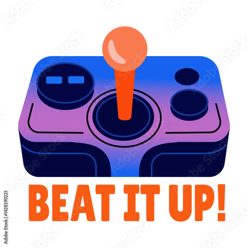 Flat sticker showing a joypad controller with typography 