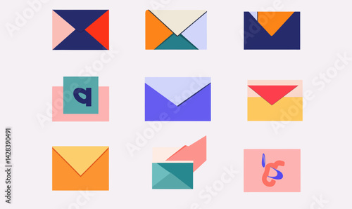 Minimalist Vector Envelopes and Greeting Cards Design for Creative Projects