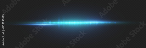 Blue horizontal highlight. Laser beam of light.