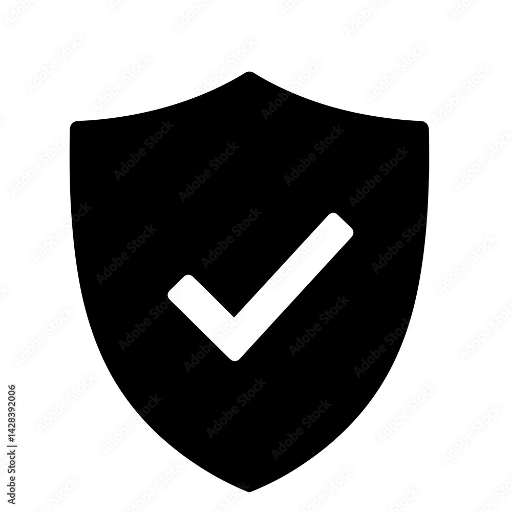 Shield with Tick Icon Silhouette – Black Vector Symbol Representing Verified Protection, Security, Trust, and Safety Assurance PNG Shield with Tick Icon Silhouette – Black Vector Symbol Representing Verified Protection, Security, Trust, and Safety Assurance PNG