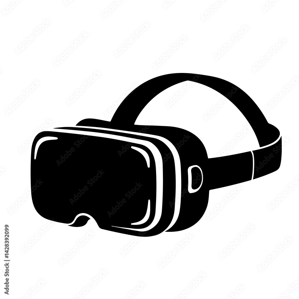 VR Headset Icon Silhouette – Black Vector Symbol Representing Virtual Reality, Gaming Experience, Immersive Technology, and Interactive Simulation PNG VR Headset Icon Silhouette – Black Vector Symbol Representing Virtual Reality, Gaming Experience, Immersive Technology, and Interactive Simulation PNG