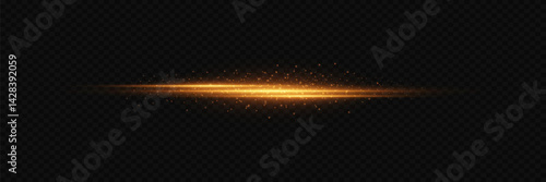 Golden neon line and light effects. Vector EPS10