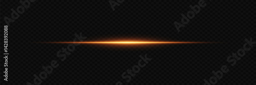 Golden neon line and light effects. Vector EPS10
