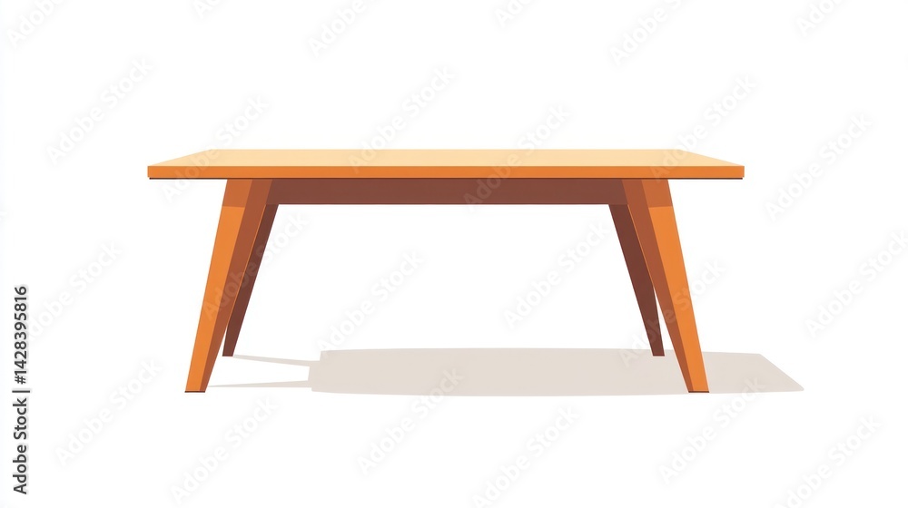 Simple, light brown wooden rectangular table Simple, light brown wooden rectangular table