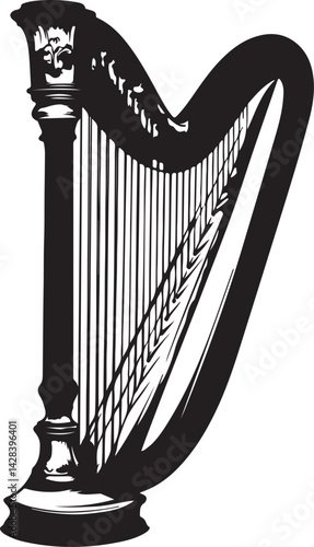 harp isolated on white