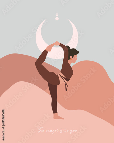 yoga class poster template design, yoga day