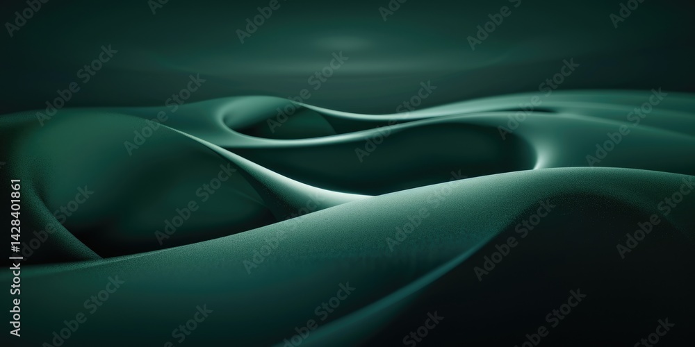 Obraz premium Abstract green color wave flowing express the energetic ripple. Seamless texture of vividness curve swirling convey sense of harmony and wonderful scene perfect for effect and graphic design. AIG51.