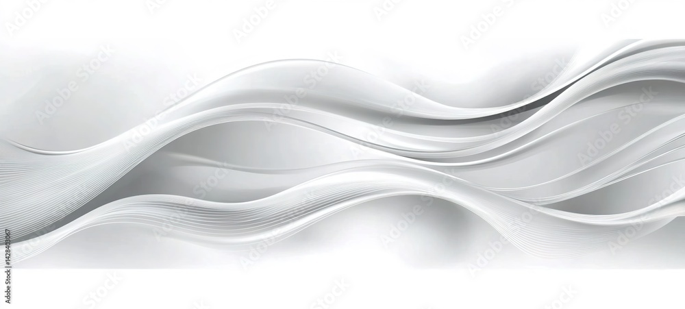 Fototapeta premium A minimalistic flow curve on a white background reveals a sense of elegance and fluidity.