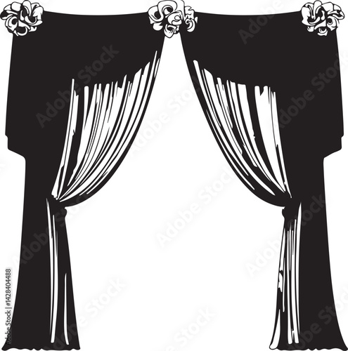 vector illustration of a curtains