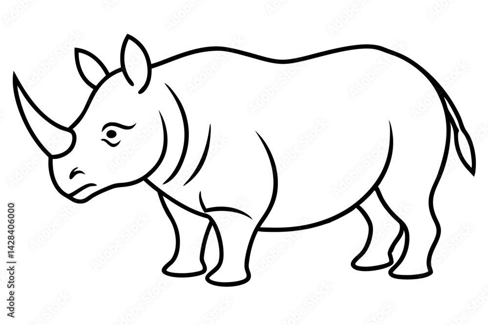 Geometric Rhino Outline Geometric Rhino Outline