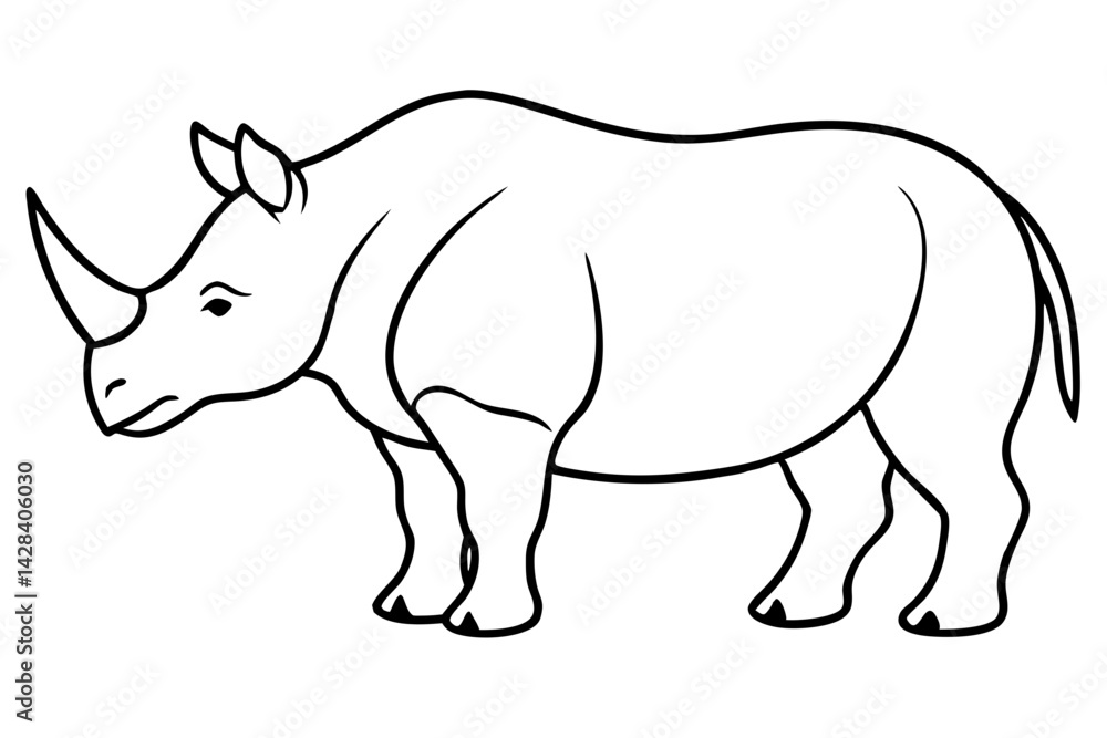 Obraz premium Geometric Rhino Outline