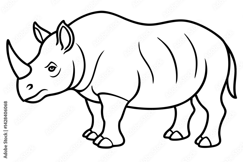 Geometric Rhino Outline Geometric Rhino Outline