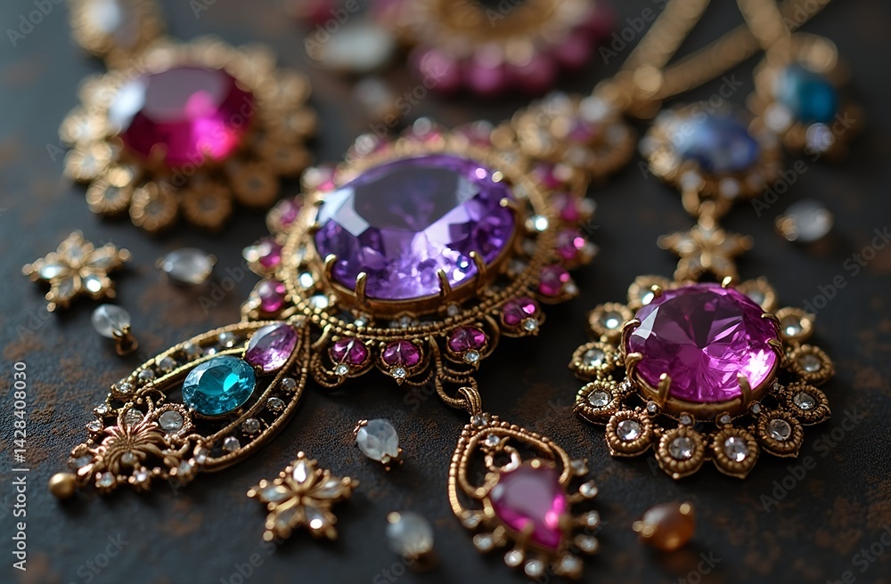 set of earrings with gems set of earrings with gems