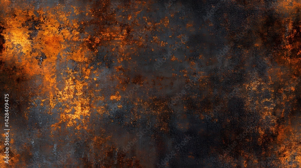 Textured surface of rust-covered metal.