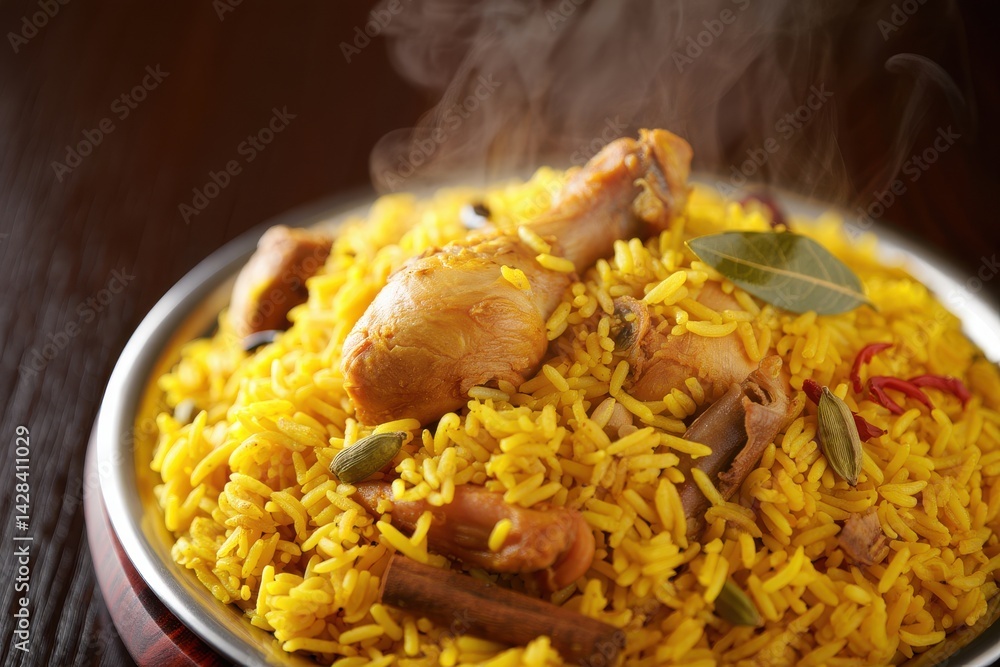 yellow rice with chicken or chicken biryani with rice