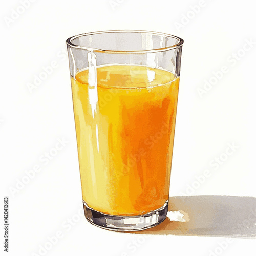Citrus glow a glass of orange isolated watercolor vector illustration svg  